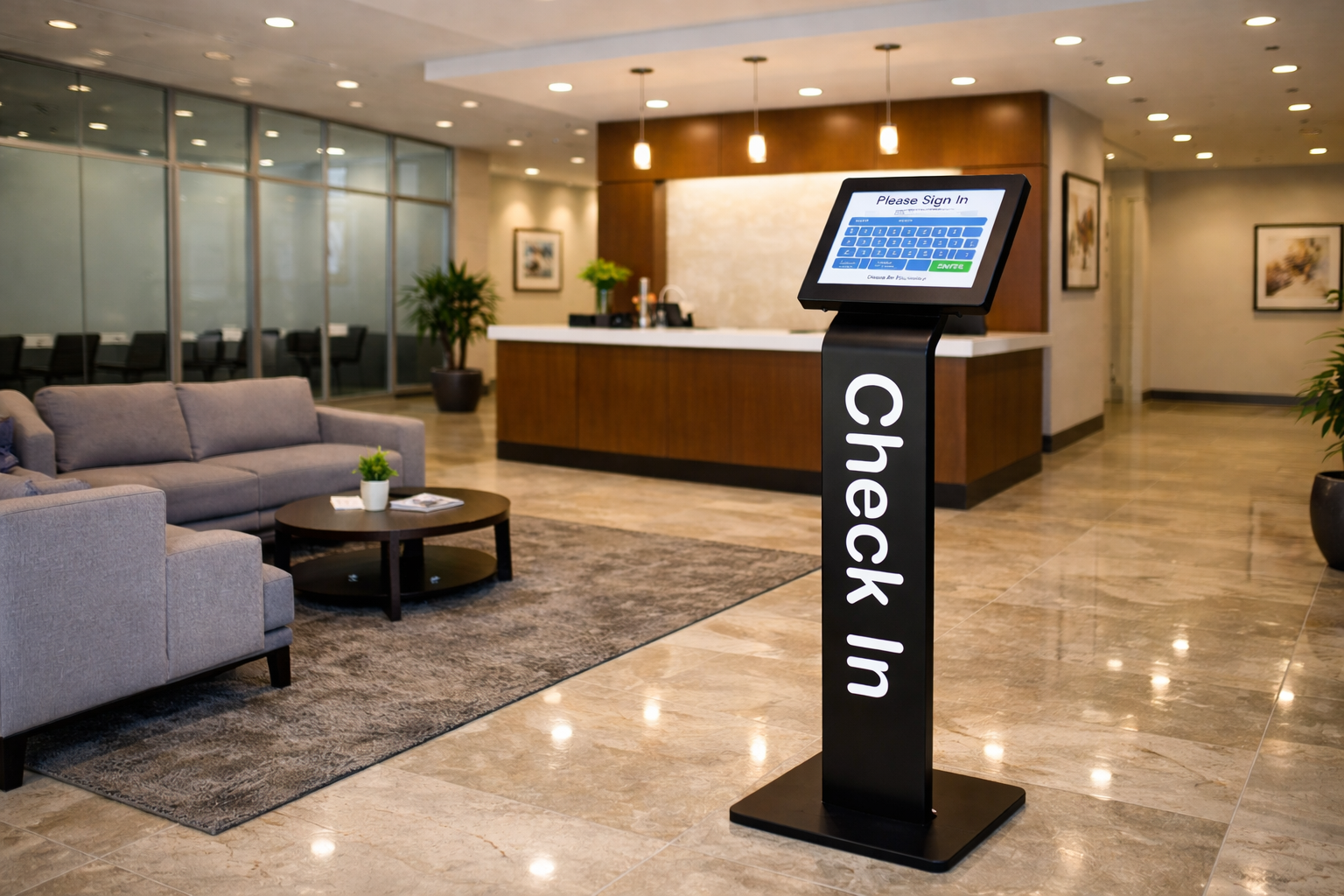 Add a beautiful kiosk to any lobby to create the best in visitor management. Medical offices replace the traditional paper sign in sheet with a patient kiosk to provide privacy and efficiency.